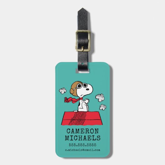 pinda's | Snoopy de Flying Ace Bagagelabel (Voorkant verticaal)