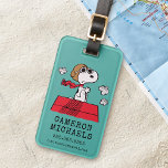 pinda's | Snoopy de Flying Ace Bagagelabel<br><div class="desc">Dit schattige pinda-ontwerp kenmerkt Snoopy als de vliegende kant van de Eerste Wereldoorlog die de Rode Baron van Duitsland voorleest.</div>