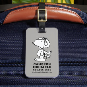 pinda's   Snoopy de Flying Ace BW Bagagelabel