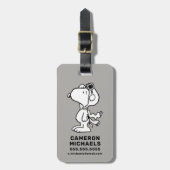 pinda's | Snoopy de Flying Ace BW Bagagelabel (Voorkant verticaal)