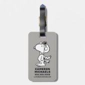pinda's | Snoopy de Flying Ace BW Bagagelabel (Achterkant verticaal)