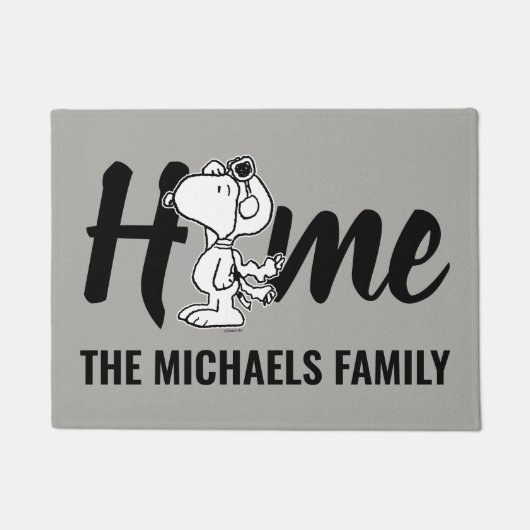 pinda's | Snoopy de Flying Ace BW Deurmat (Voorkant)