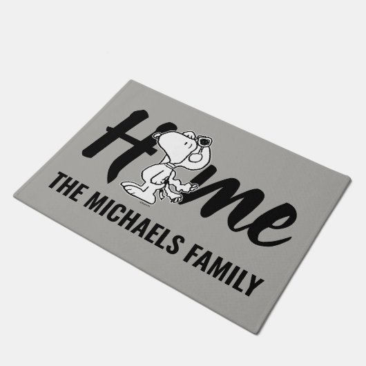 pinda's | Snoopy de Flying Ace BW Deurmat (Schuin)