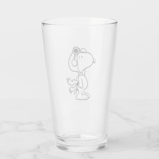 pinda's | Snoopy de Flying Ace BW Glas (Achterkant)