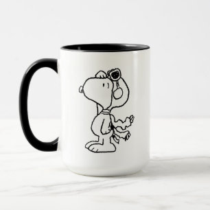 pinda's   Snoopy de Flying Ace BW Mok