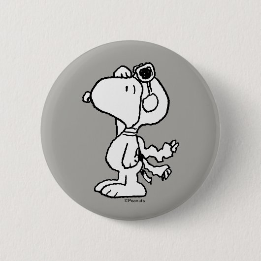 pinda's | Snoopy de Flying Ace BW Ronde Button 5,7 Cm (Voorkant)