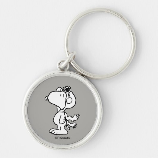 pinda's | Snoopy de Flying Ace BW Sleutelhanger (Voorkant)