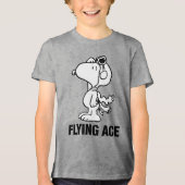 Pinda's| Snoopy de Flying Ace BW Tri-Blend Shirt (Voorkant)