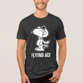 pinda's | Snoopy de Flying Ace BW Tri-Blend Shirt (Voorkant)