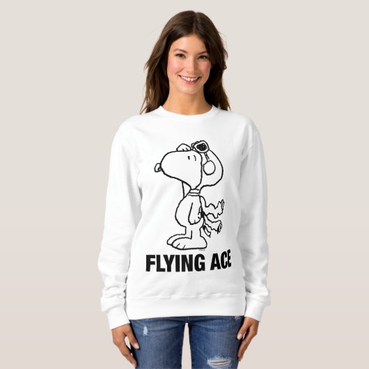 pinda's | Snoopy de Flying Ace BW Trui (Voorkant volledig)
