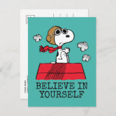 pinda's | Snoopy de Flying Ace | Jouw namen toevoe Briefkaart (Voorkant / Achterkant)