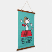 pinda's | Snoopy de Flying Ace | Jouw namen toevoe Hangend Wandkleed (Gebogen)