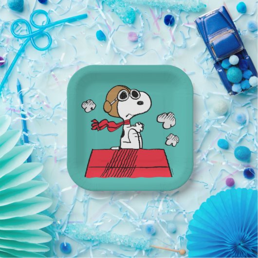 pinda's | Snoopy de Flying Ace Papieren Bordje (Feest)