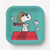 pinda's | Snoopy de Flying Ace Papieren Bordje (Voorkant)