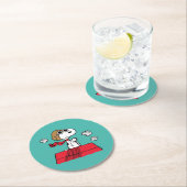 pinda's | Snoopy de Flying Ace Ronde Kartonnen Onderzetter (Insitu)