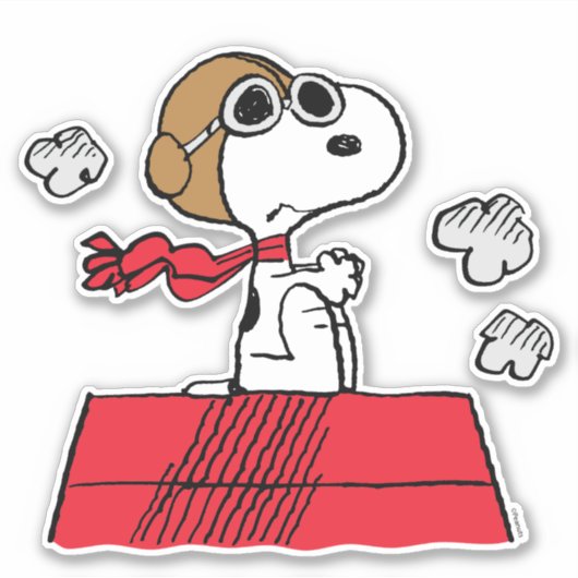 pinda's | Snoopy de Flying Ace Sticker (Voorkant)