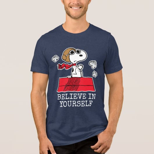 Pinda's| Snoopy de Flying Ace Tri-Blend Shirt (Voorkant)