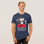 pinda's | Snoopy de Flying Ace Tri-Blend Shirt (Voorkant volledig)