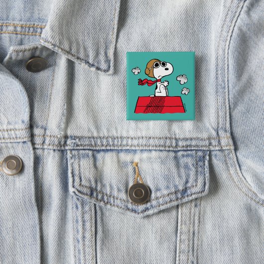 pinda's | Snoopy de Flying Ace Vierkante Button 5,1 Cm (In situ)