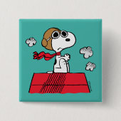 pinda's | Snoopy de Flying Ace Vierkante Button 5,1 Cm (Voorkant)