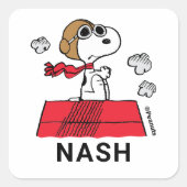 pinda's | Snoopy de Flying Ace Vierkante Sticker (Voorkant)
