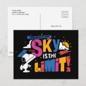 Pinda's Snoopy de Hemel Is de Limiet Afstuderen Briefkaart (Voorkant / Achterkant)