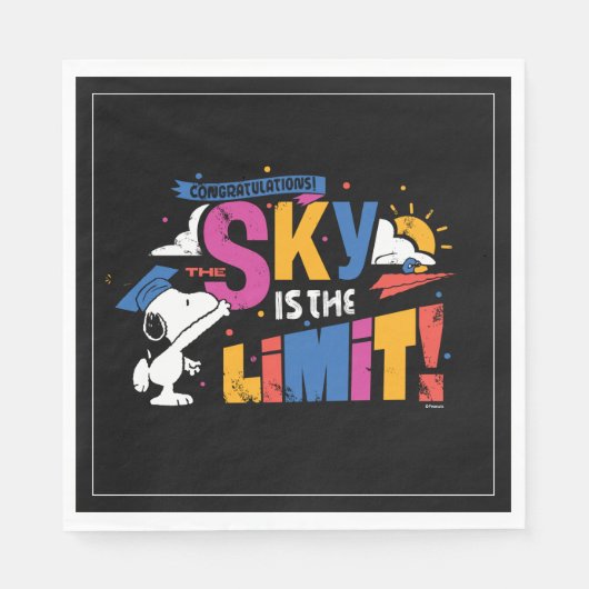 Pinda's Snoopy De Hemel Is De Limiet Afstuderen Servet (Voorkant)