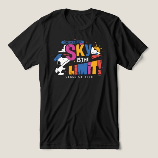 Pinda's Snoopy de Hemel Is De Limiet Afstuderen Tri-Blend Shirt (Design voorkant)