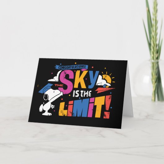 Pinda's Snoopy de lucht is de limiet Afstuderen Kaart (Voorkant)