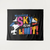 Pinda's Snoopy de lucht is de limiet afstuderen Wandkleed (Voorkant (horizontaal))