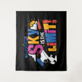 Pinda's Snoopy de lucht is de limiet afstuderen Wandkleed (Voorkant)