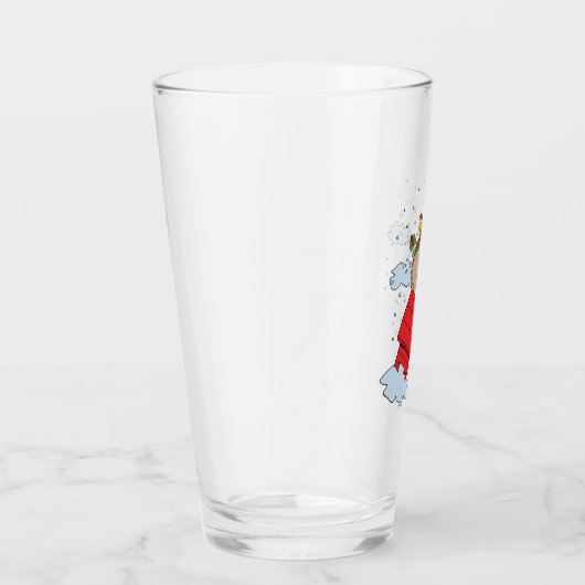 pinda's | Snoopy de vliegende aas met kerst Glas (Rechts)
