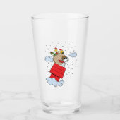 pinda's | Snoopy de vliegende aas met kerst Glas (Voorkant)