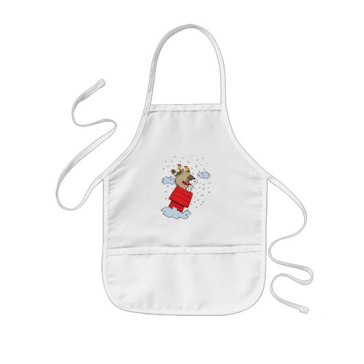 pinda's | Snoopy de vliegende aas met kerst Kinder Schort (Voorkant)