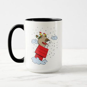 pinda's   Snoopy de vliegende aas met kerst Mok