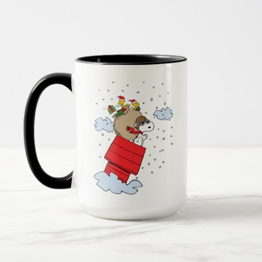 pinda's | Snoopy de vliegende aas met kerst Mok (Links)