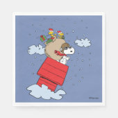 pinda's | Snoopy de vliegende aas met kerst Servet (Voorkant)