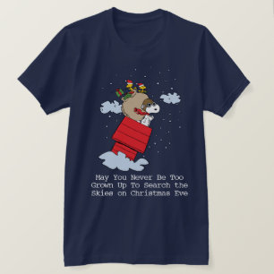 pinda's   Snoopy de vliegende aas met kerst T-shirt