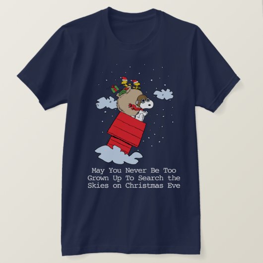 pinda's | Snoopy de vliegende aas met kerst T-shirt (Design voorkant)
