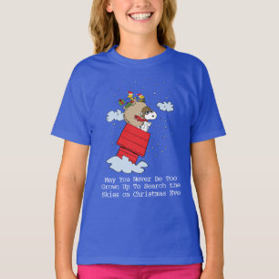 pinda's   Snoopy de vliegende aas met kerst T-shirt