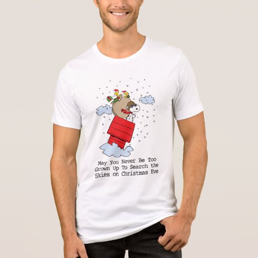 pinda's | Snoopy de vliegende aas met kerst Tri-Blend Shirt (Voorkant)