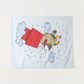 pinda's | Snoopy de vliegende aas met kerst Wandkleed (Voorkant (horizontaal))