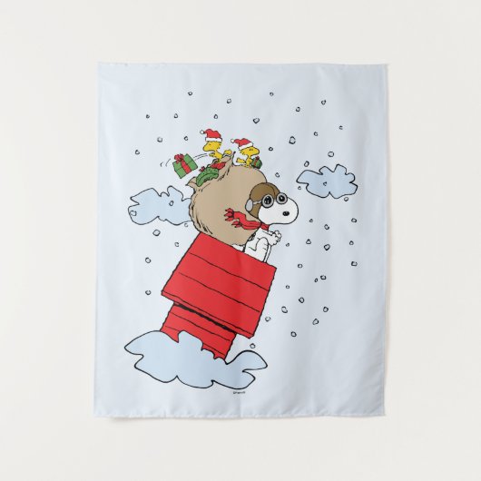 pinda's | Snoopy de vliegende aas met kerst Wandkleed (Voorkant)