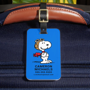 pinda's   Snoopy de vliegende luie Bagagelabel