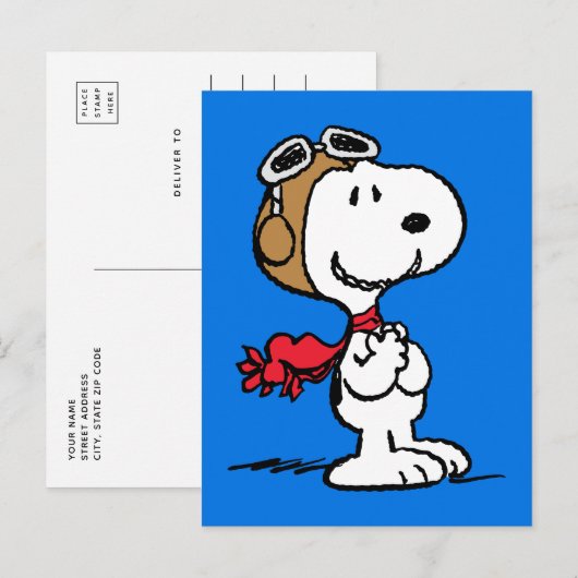 pinda's | Snoopy de vliegende luie Briefkaart (Voorkant / Achterkant)