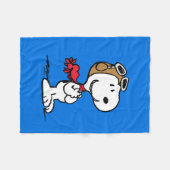 pinda's | Snoopy de vliegende luie Fleece Deken (Voorkant (Horizontaal))