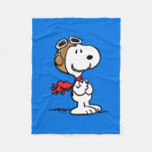 pinda's | Snoopy de vliegende luie Fleece Deken (Voorkant)