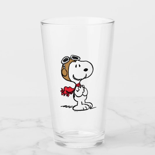 pinda's | Snoopy de vliegende luie Glas (Voorkant)