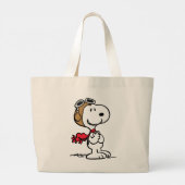 pinda's | Snoopy de vliegende luie Grote Tote Bag (Achterkant)