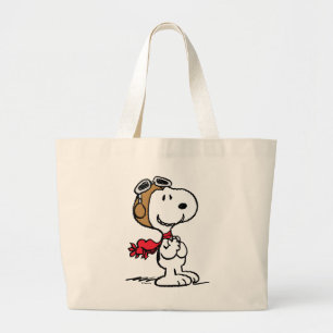 pinda's   Snoopy de vliegende luie Grote Tote Bag
